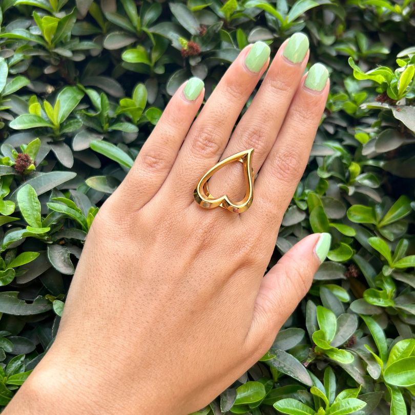 Hollow Heart Finger Ring