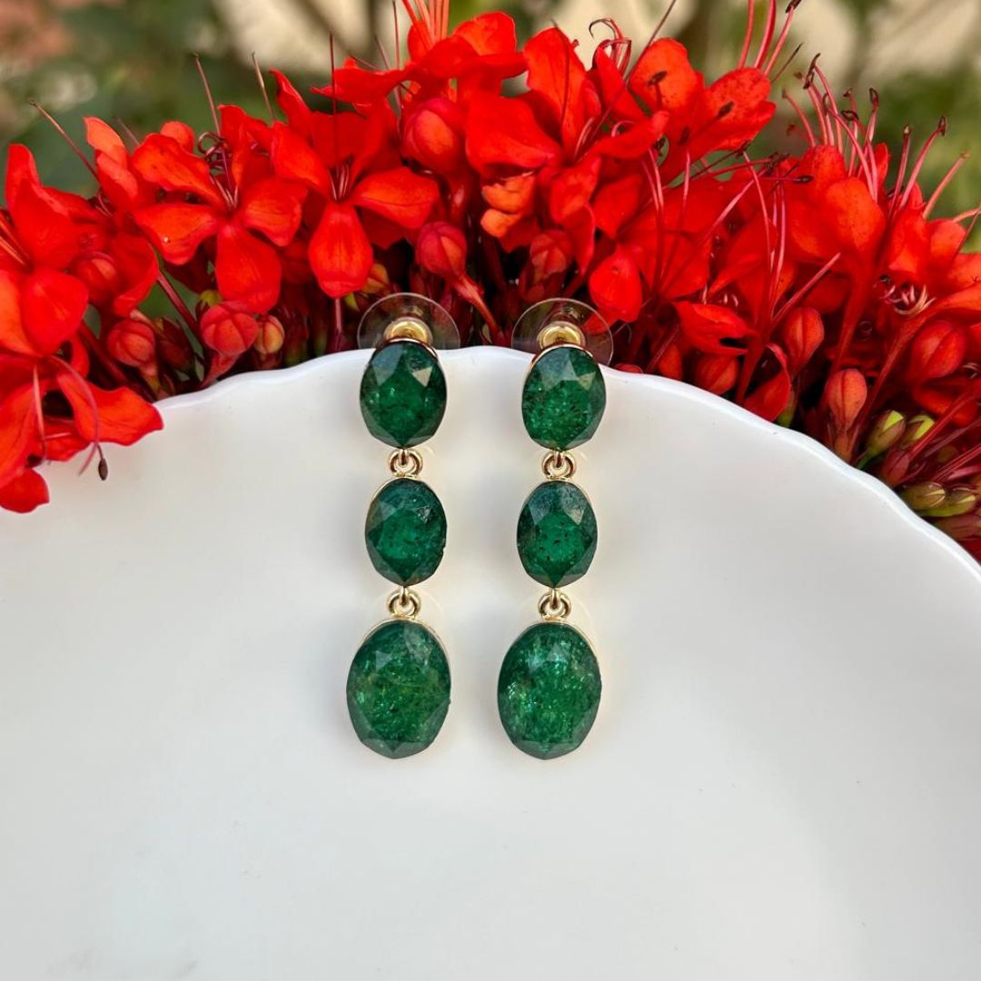 Green Gemstone Earrings