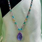 Arden Purple CZ Designer Jewellery Set