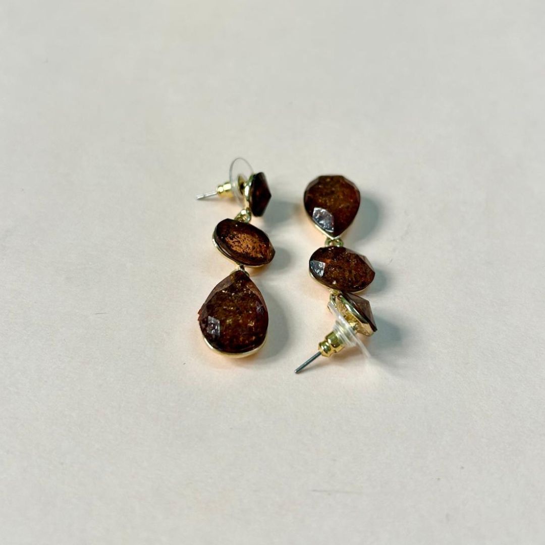 Brown Gemstone Earrings