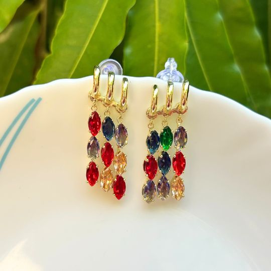 Leah Three Line Earrings