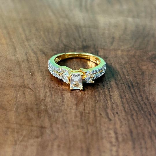 Deb American Diamond Solitaire Finger Ring