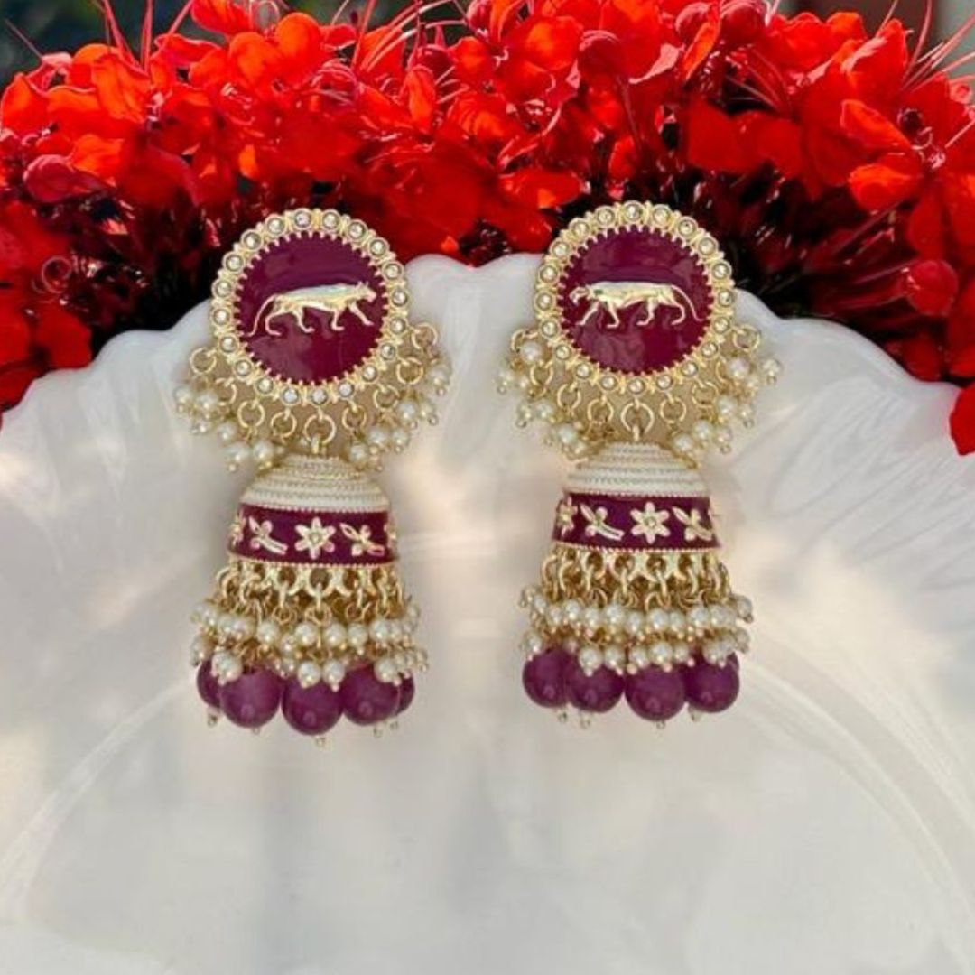 Huma Purple Jhumkas