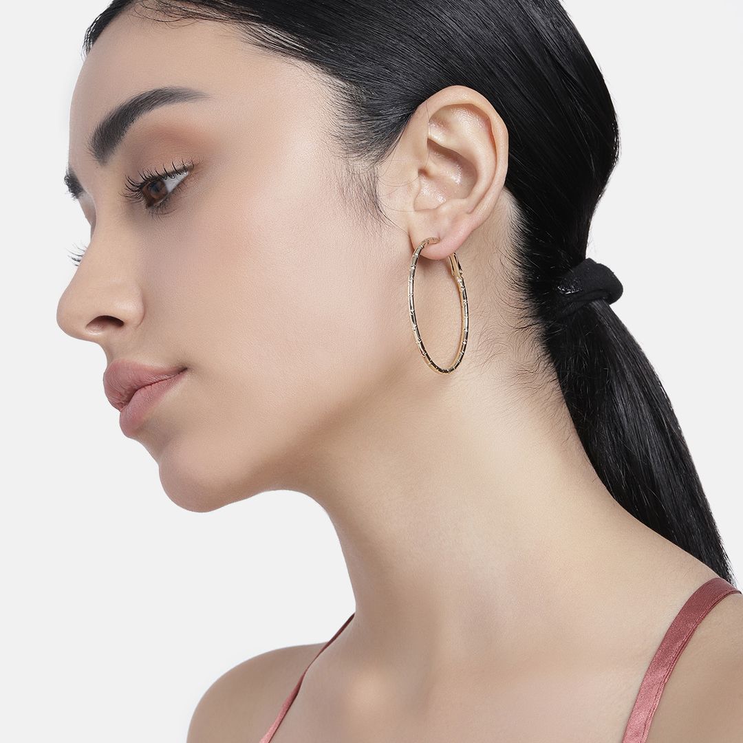 Gold-Plated Circular Hoop Earrings