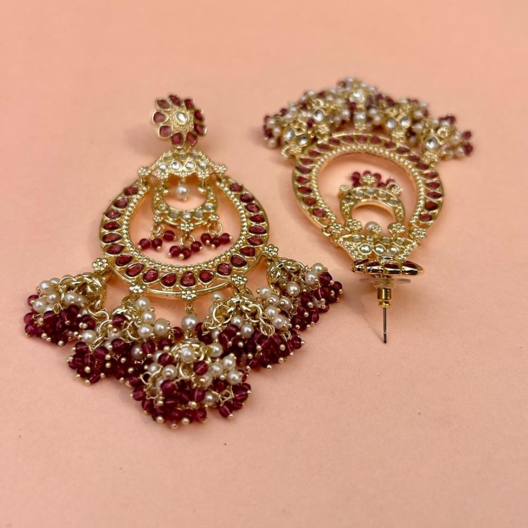 Mallika Maroon Jhumki