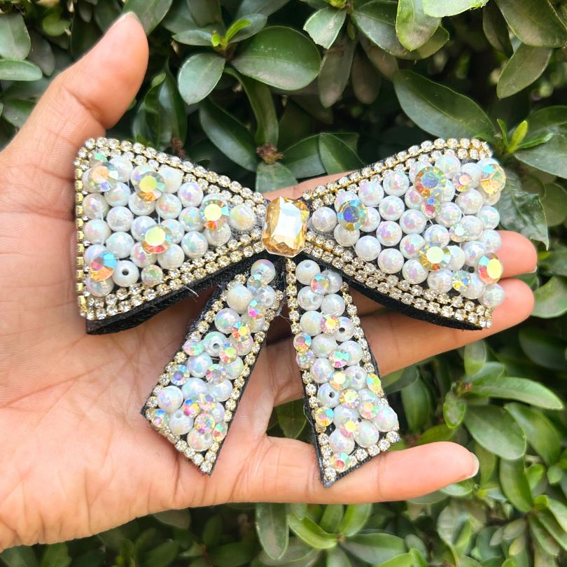 Pearl Hair Bow Clip