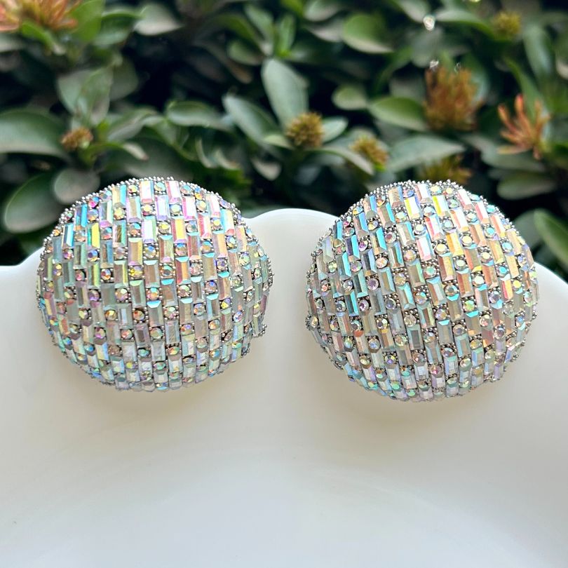 Bling Blogger Silver Stud Earrings - Big