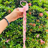 Cute Baby Girl Bow Pink Twist Braid Rubber Band