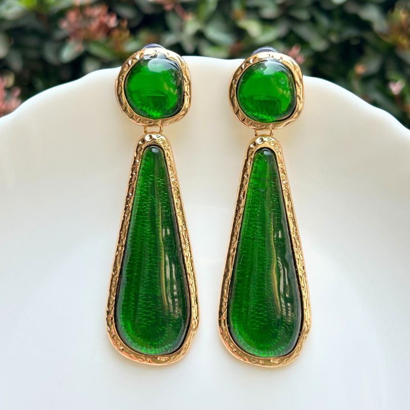 Golden Resin Earrings