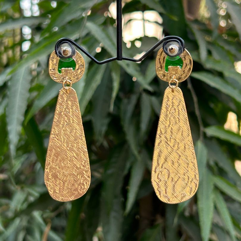 Green Resin Earrings