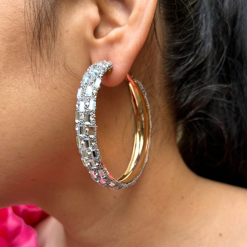 Zeno Bling Blogger Oversized Hoop Earrings