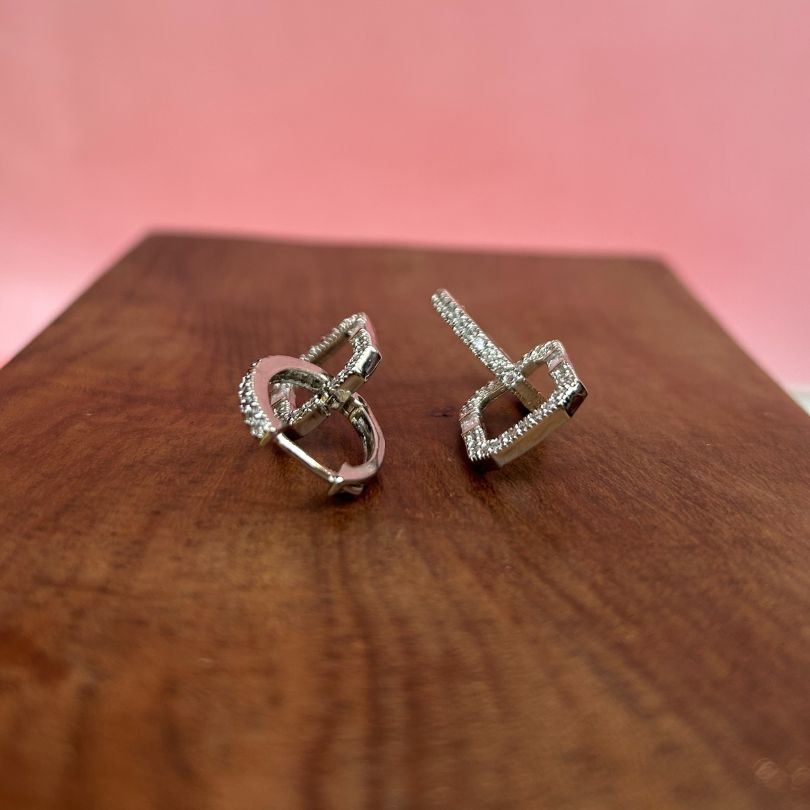 Lina Silver AD Hoop Earrings