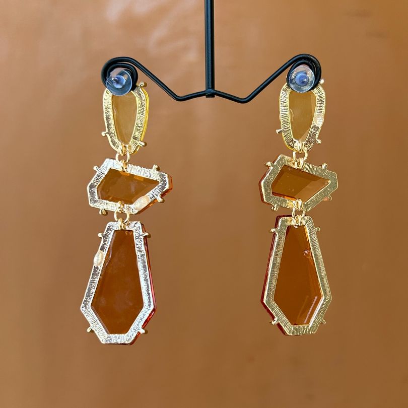 Maya Brown Statement Earrings