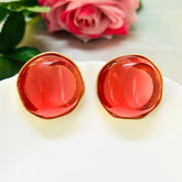 Statement Red Stud Earrings