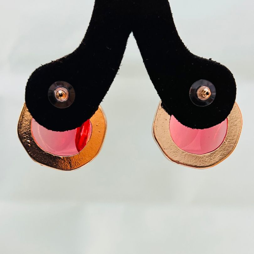 Statement Red Stud Earrings