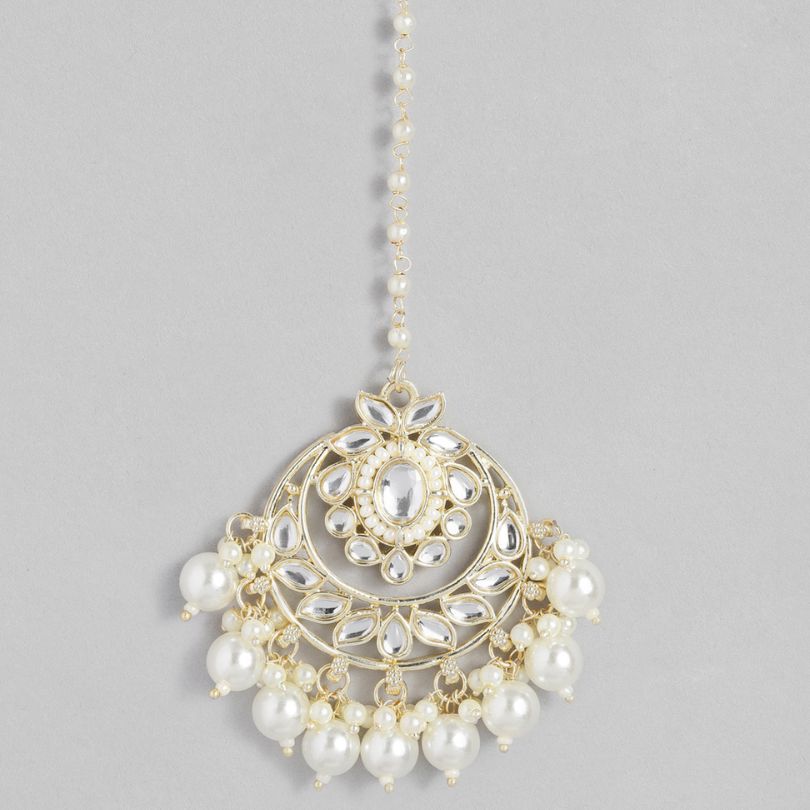 LAIDA Gold-Plated Kundan-Studded Maang Tikka
