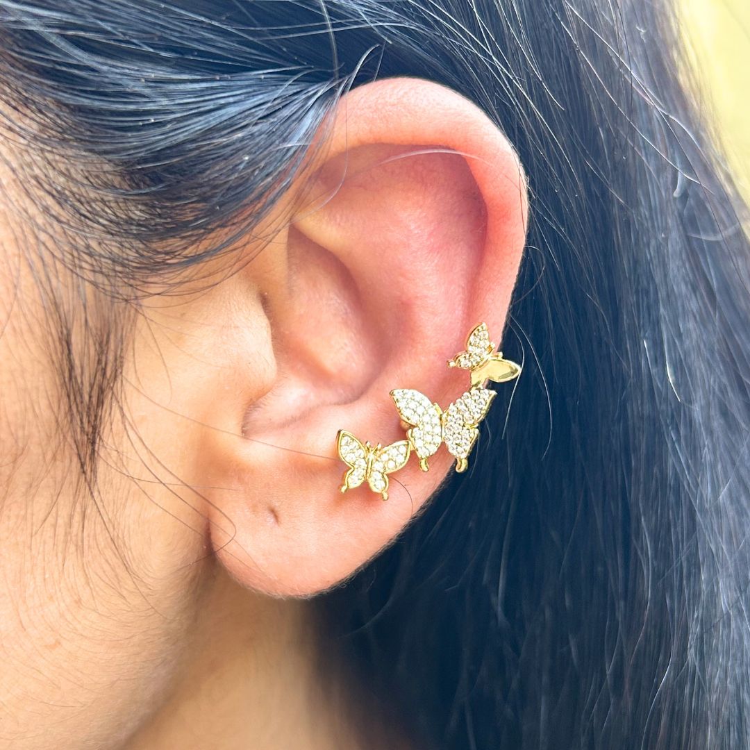 Butterfly Gold Tone Ear Cuff