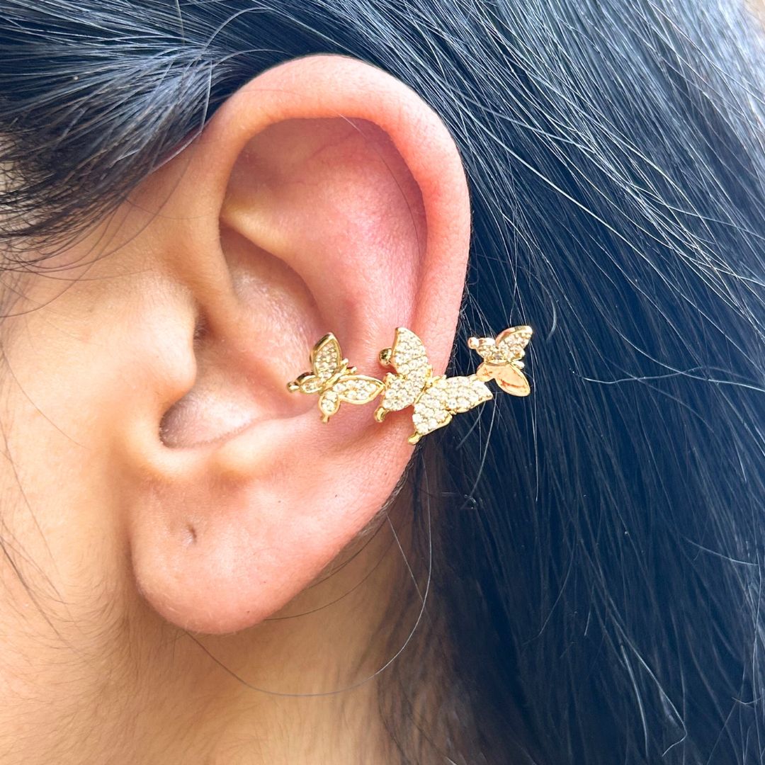 Butterfly Gold Tone Ear Cuff