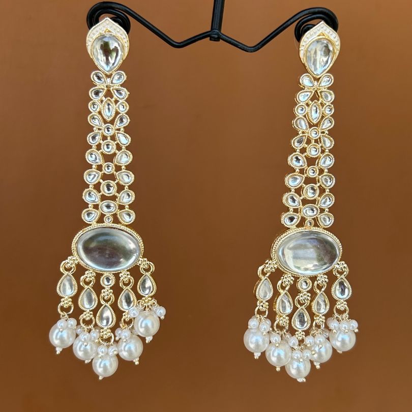 Chandni White Chandbalis