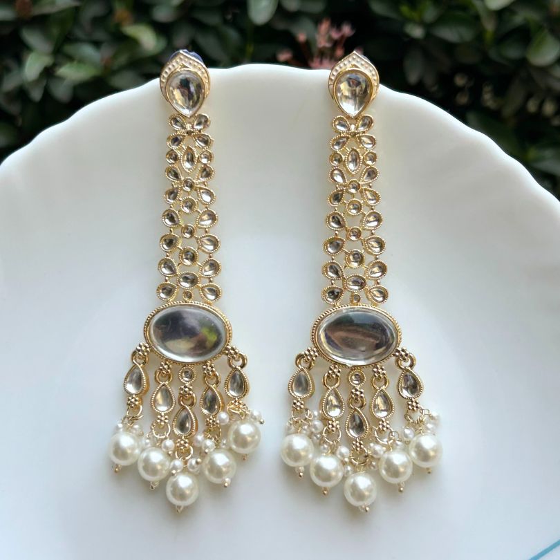 Chandni White Chandbalis