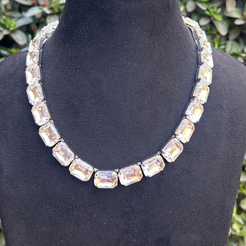 Statement Rhinestone Necklace Set