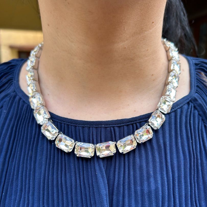 Statement Rhinestone Necklace Set