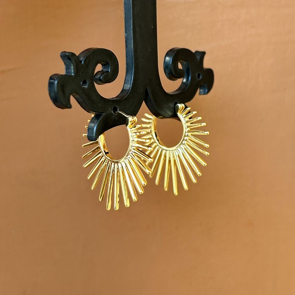 Spiky Golden Hoops