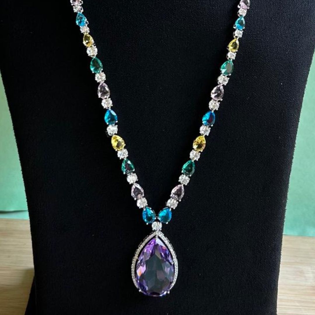 Arden Purple CZ Designer Jewellery Set