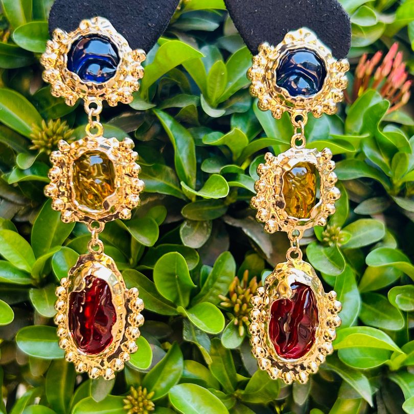 Maya Multicolor Structured Statement Earrings