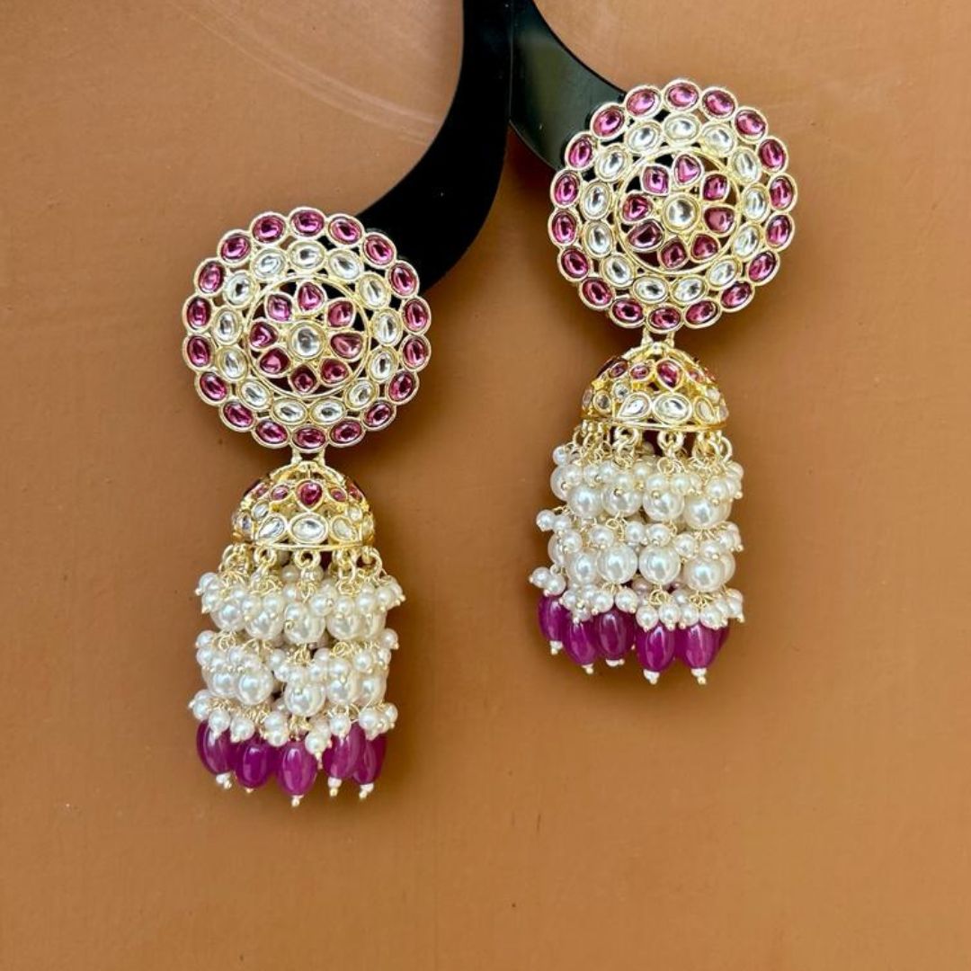 AFZANA jhumkas (Light Pink)