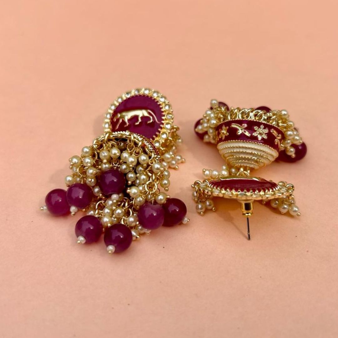 Huma Purple Jhumkas