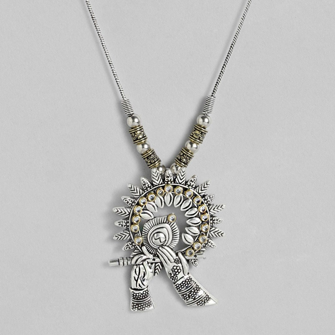 Laida Krishna Silver Oxidised Necklace