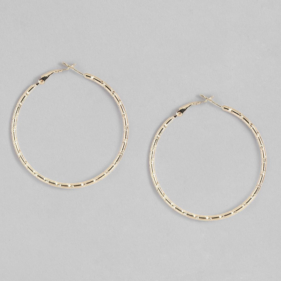 Gold-Plated Circular Hoop Earrings