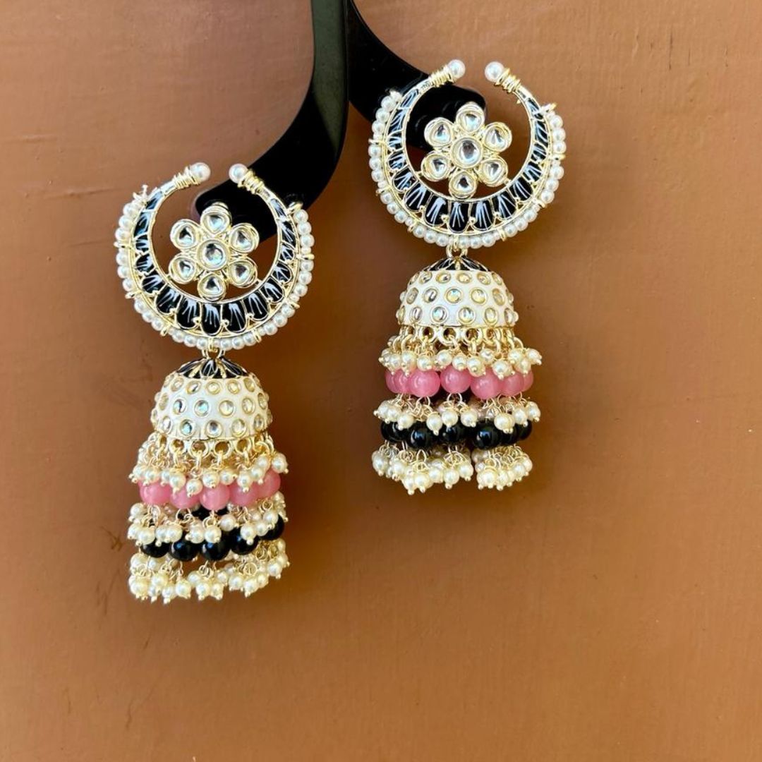Sana Black Jhumkas