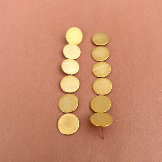 Round Matte Golden Earrings
