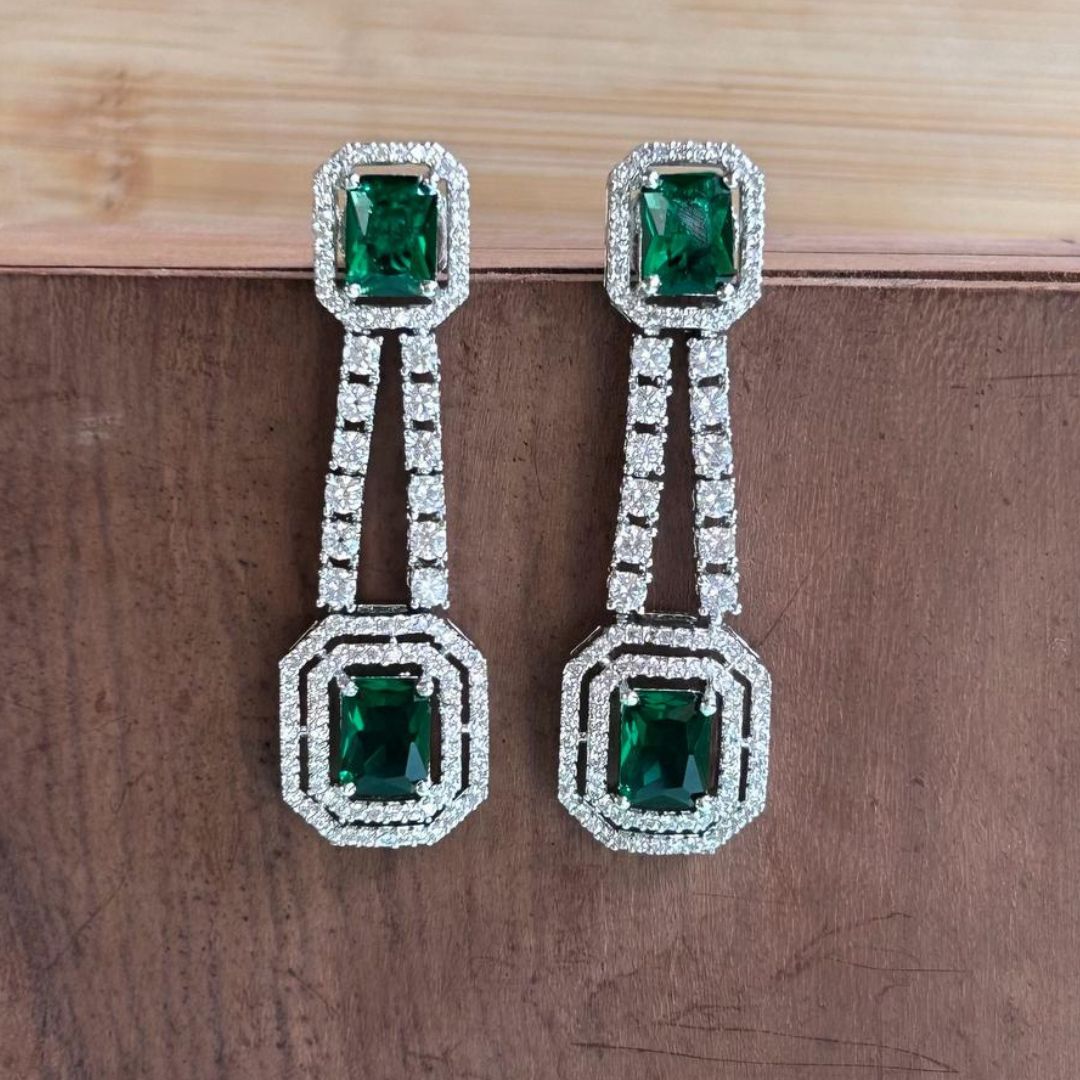 Alice Emerald CZ Designer Necklace Set
