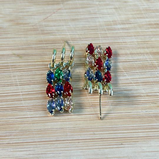 Leah Three Line Earrings