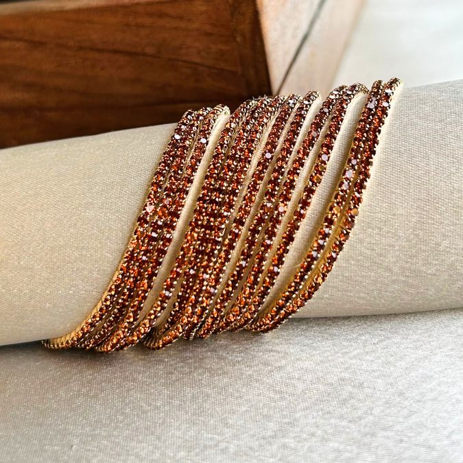 Stretchable Brown Bracelet - Pack of 12