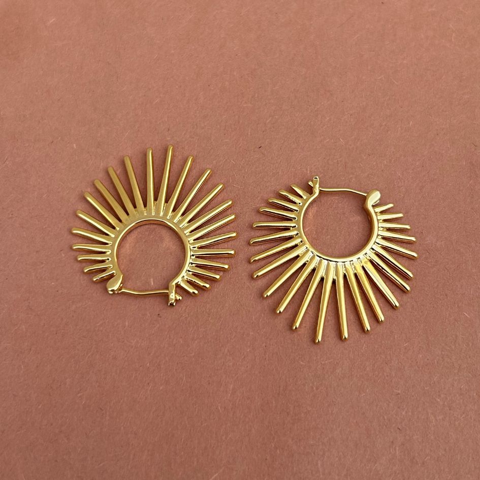 Spiky Golden Hoops