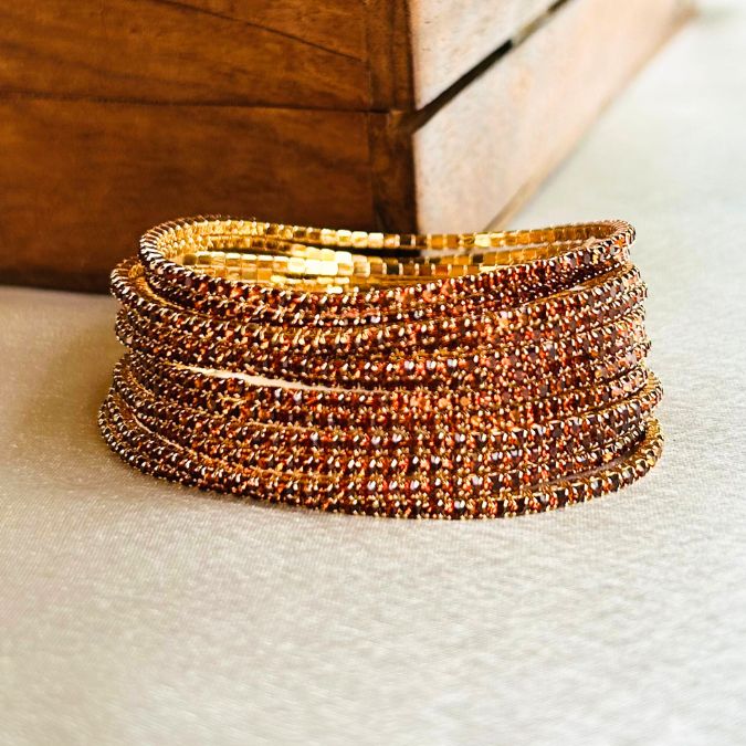 Stretchable Brown Bracelet - Pack of 12