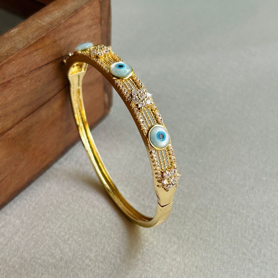 Floral Multi Evil Eye- Bangle Bracelet