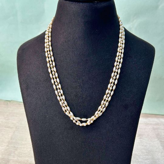 Gowri Three Layered Pearl Mala (18 inch)