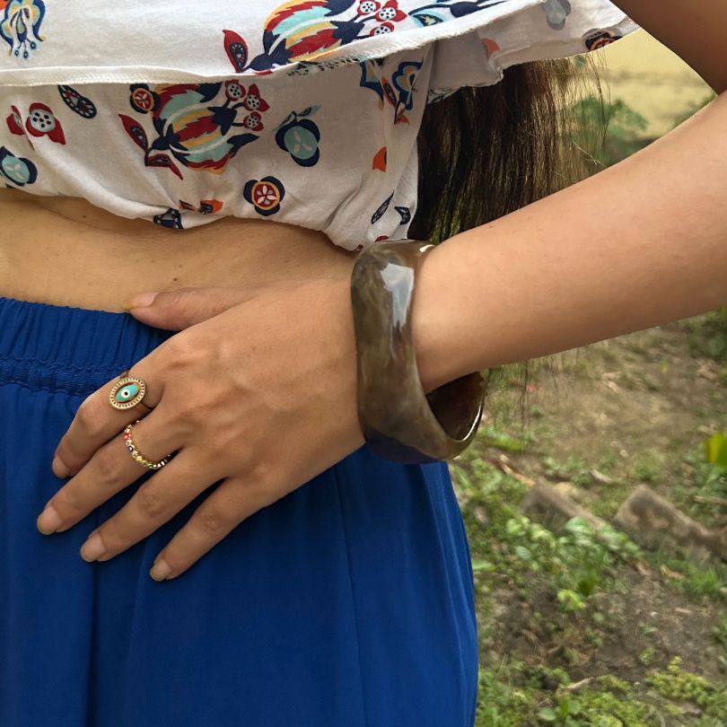 Olive Green Resin Bangles