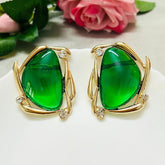 Oversized Green Stud Earrings