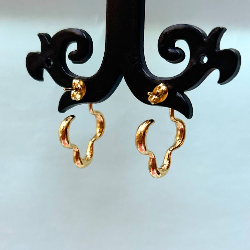 Floral Golden Hoop Earrings