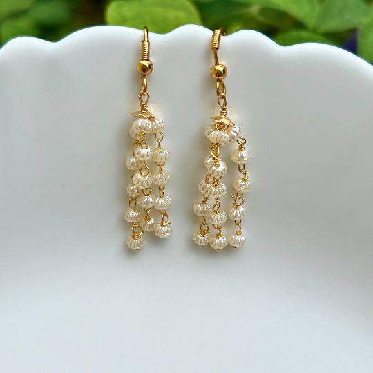 Structured Pearl Three Layer Pearl Mala Set (18 inch)