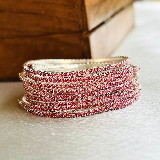 Stretchable Baby Pink Bracelet - Pack of 12