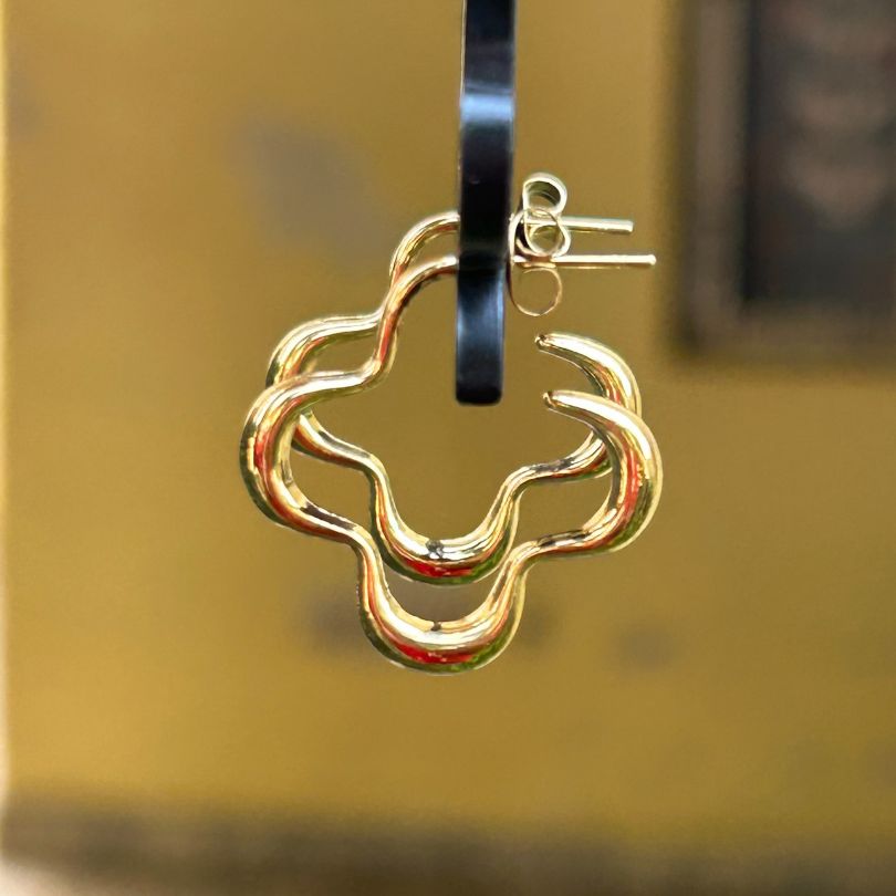 Floral Golden Hoop Earrings