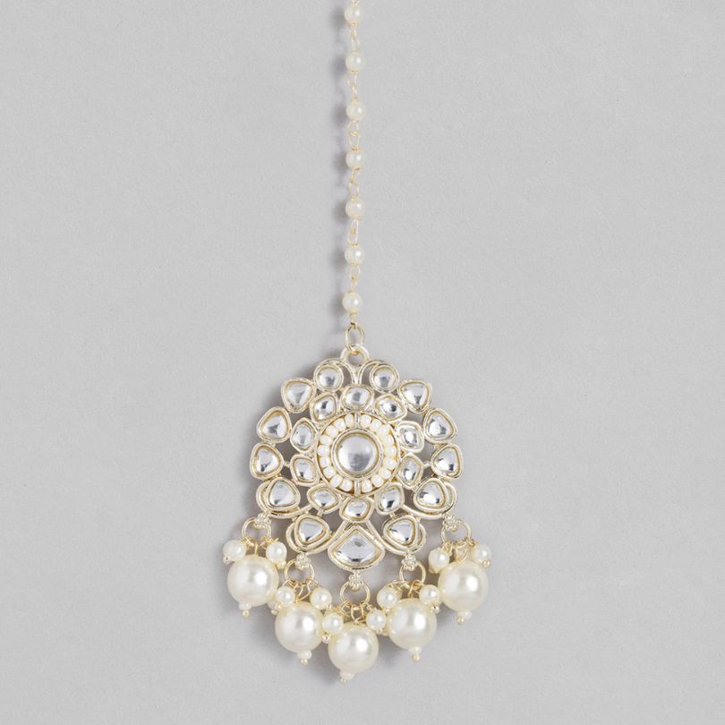 LAIDA Gold-Plated Kundan-Studded Maang Tikka