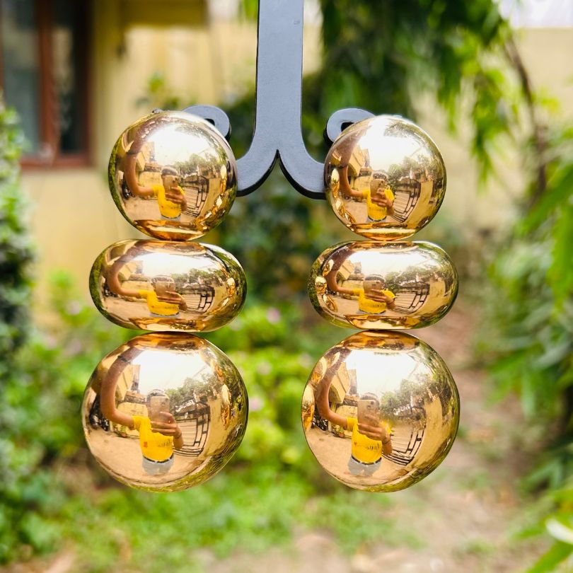 Chunky Golden Metallic Statement Earrings